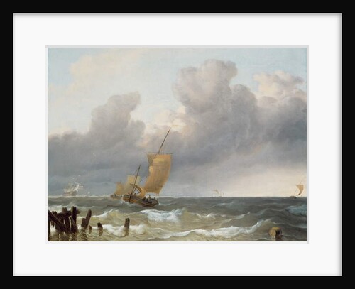 Shipping in Choppy Seas by Ludolf I Backhuysen