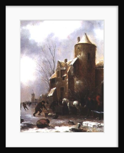Winter landscape by Claes Molenaer