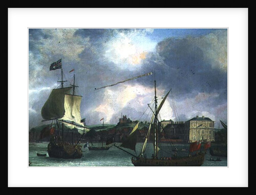 View of Greenwich with shipping by Isaac Sailmaker