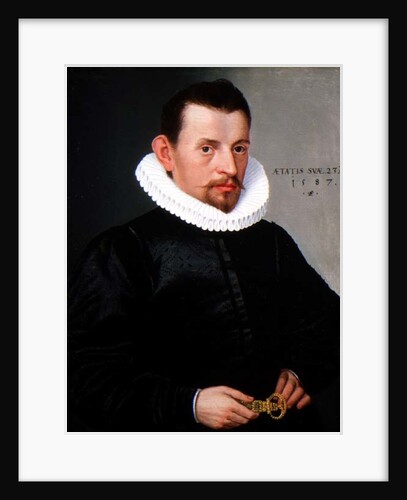 Portrait of a young gentleman wearing a ruff, 1587 by Lorenz Strauch