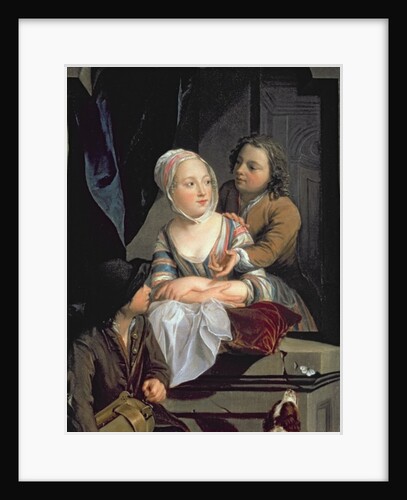 Lovers at a window by Nicolaes Verkolje