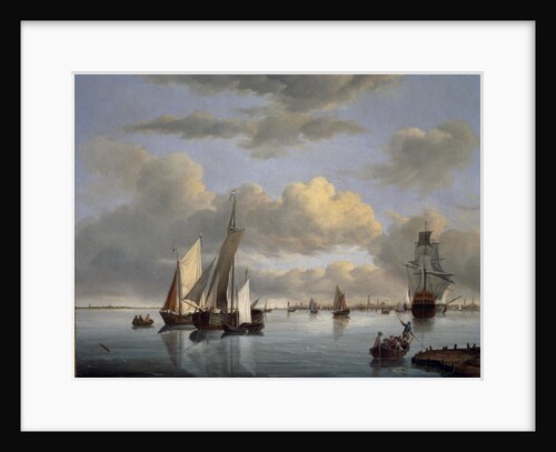 Shipping on the Ijsselmeer with Amsterdam in the distance by Jan Wubbels