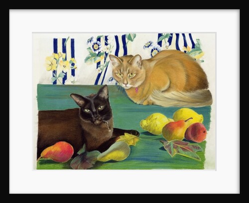 Cats with fruit by Anne Robinson