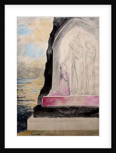 The Angel with the Sword marking Dante with the Sevenfold' by William Blake