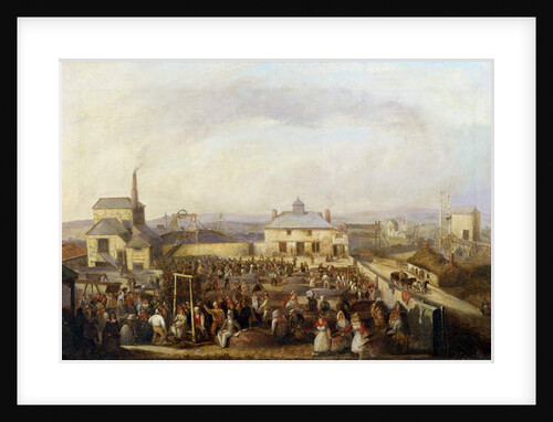 Cornish mining scene by English School