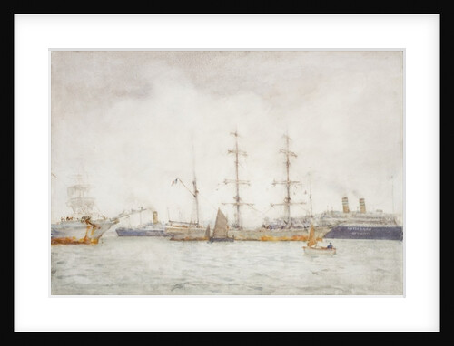 Ships in Harbour, c.1919 by Henry Scott Tuke