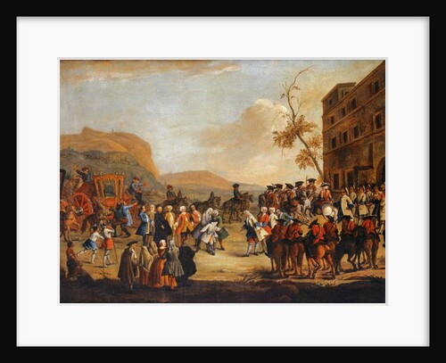 Reception of Crown Prince Friedrich Christian at the border of the Republic of Venice, 1739 by Pietro Longhi