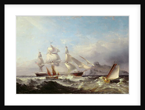 A Clipper Ship off the Mumbles Lighthouse, Swansea by James Harris of Swansea