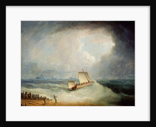 A Deal Lugger Going off to a Storm-bound Ship in the Downs, South Foreland by Thomas Buttersworth
