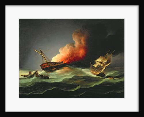 The East Indiaman Kent on Fire in the Bay of Biscay by Thomas Buttersworth