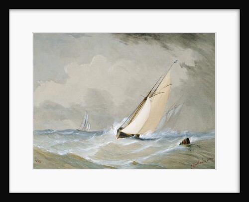 Miranda Working in from the Weilingen Light Ship in a Heavy Wind - Ostend 1880 by Barlow Moore