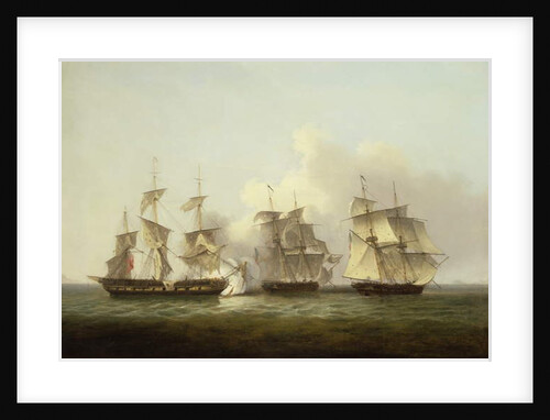 HMS Gore in Action With the French Brigs 'Palinure' and 'Pilade' by Thomas Luny