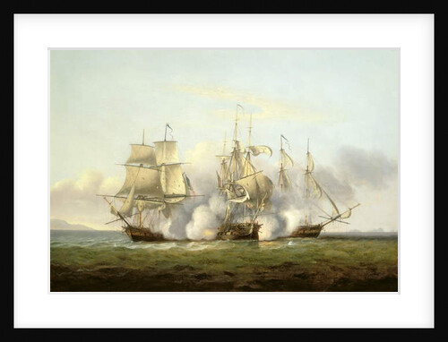 HMS Gore in Action With the French Brigs 'Palinure' and 'Pilade' by Thomas Luny