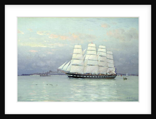An Outward Bound Ship under Full Sail, 1882 by Eduardo de Martino