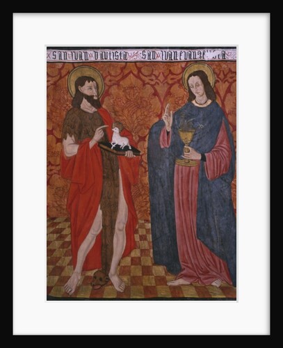 St. John the Baptist and St. John the Evangelist, panel from the Church San Andres of Tortura, late 15th century-early 16th century by School Spanish