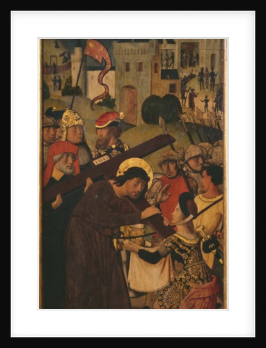 Passion Triptych, the Carrying of the Cross, left panel by Master of St. Godelieve Legend