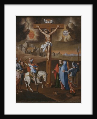 Crucifixion, the lance of the centurion by Spanish School