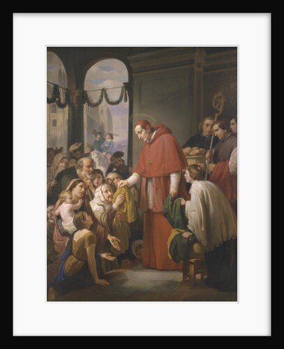 St. Charles Borromeo, archbishop of Milan, distributing alms to the poor, 1853 by Jose Salome Pina