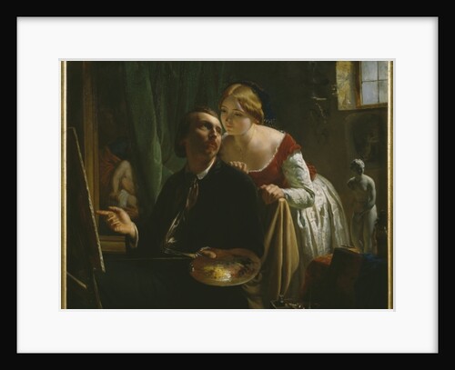 The painter and his model, 1874 by Jean Bertou