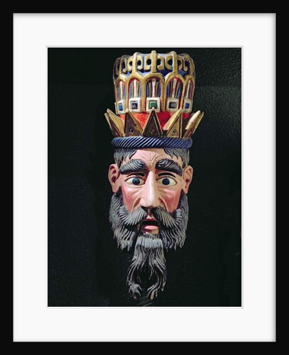 Mask of a king magus used in processions to celebrate the feast of the Epiphany in Mexico on 6 January by School Mexican