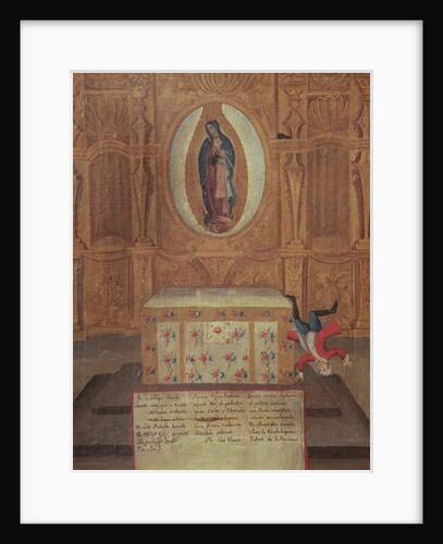 Ex-voto dedicated to the Virgin of Guadelupe by Mexican School