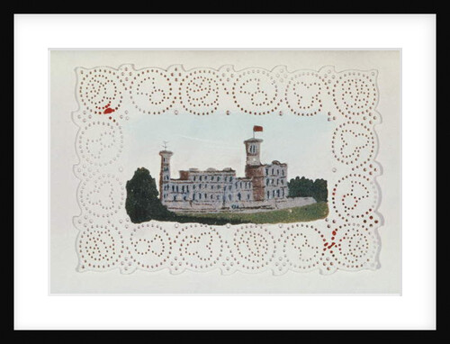 Victorian paper doyley with a view of Osborne House by Anonymous