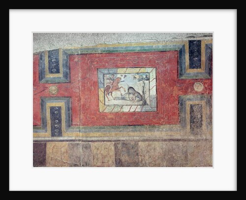A wall painting showing a hunting scene by Roman