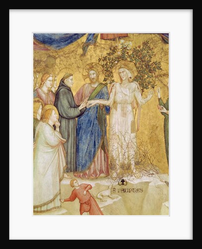 Christ blesses the Mystic Marriage of St. Francis with Poverty, 1330 by Giotto