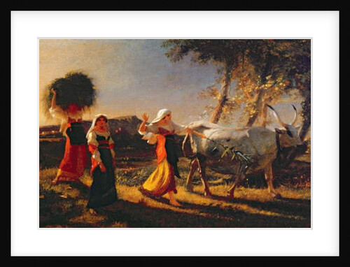 Italian Peasant Women in the Campagna driving an Ox by George Heming Mason