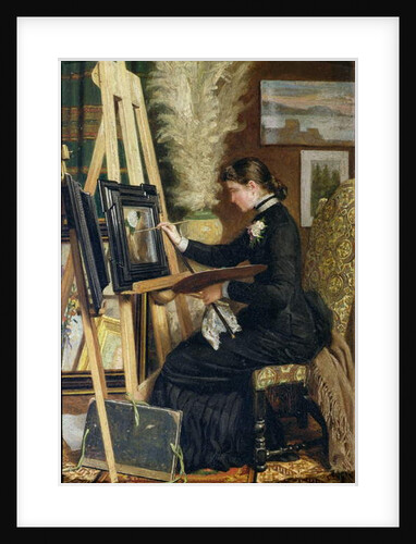 Portrait of Josephine Gillow painting at an easel, 1880 by Guido Guidi