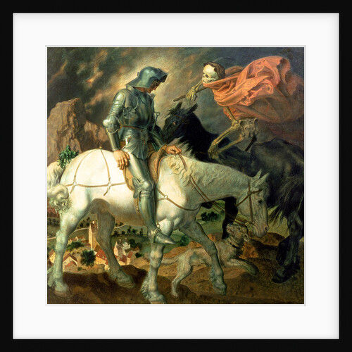 Don Quixote with Death, based on 'The Knight, Death and the Devil' by Albrecht Durer, c.1920 by Theodor Baierl