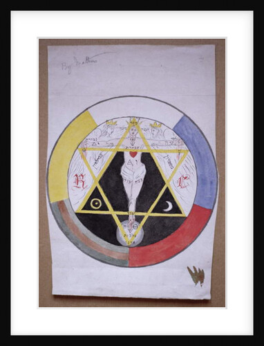Original design for the symbolic Great Seal on the parchment roll of the Second Order of the Golden Dawn, 1891 by Moina Mathers
