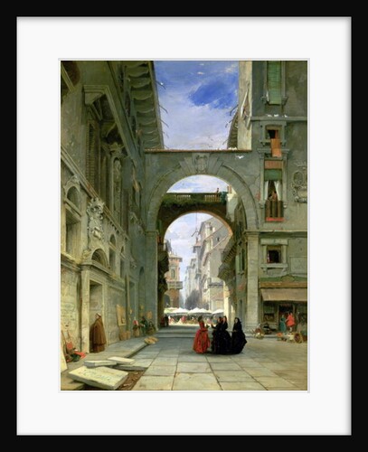 Piazza dei Signori in Verona with the Market Place, 1844 by James Holland
