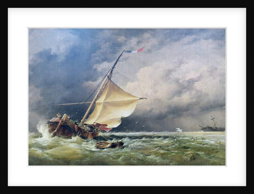 A Dutch Beurtman aground on the Terschelling Sands or In the North Sea after a Snowstorm, 1865 by Edward William Cooke