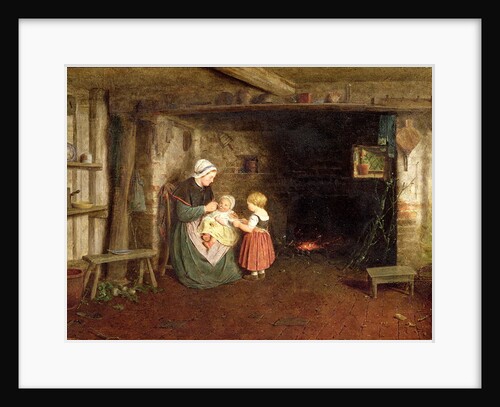 Expectation: Interior of a Cottage with a Mother and Children, 1854 by Frederick Daniel Hardy