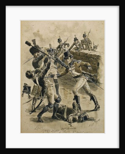 Lieutenant Harry Hunt Royal Marines at Cassis on 18 August 1813 by Henry A. Payne