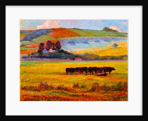 Evening Cattle, Cuckmere Valley, Sussex by Robert Tyndall