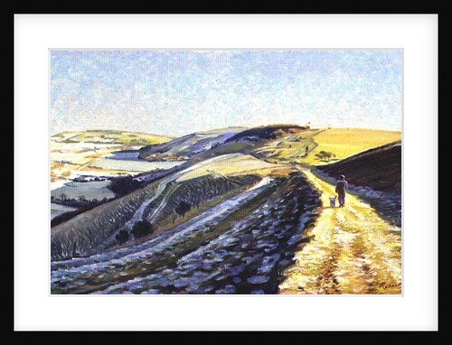Winter Walk on the Downs, 1996 by Robert Tyndall