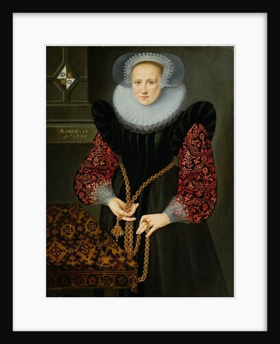 Portrait of Aefge Gijbland, aged seventeen, 1598 by Friesian School