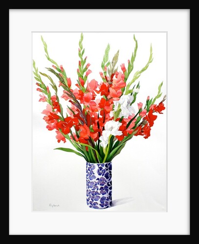 Red and White Gladioli by Christopher Ryland