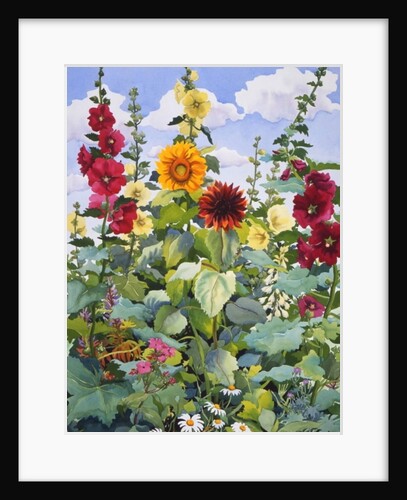 Hollyhocks and Sunflowers, 2003 by Christopher Ryland