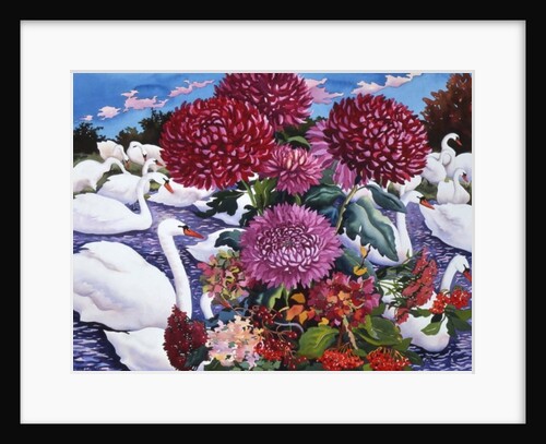 Swans and Chrysanthemums, 2005 by Christopher Ryland