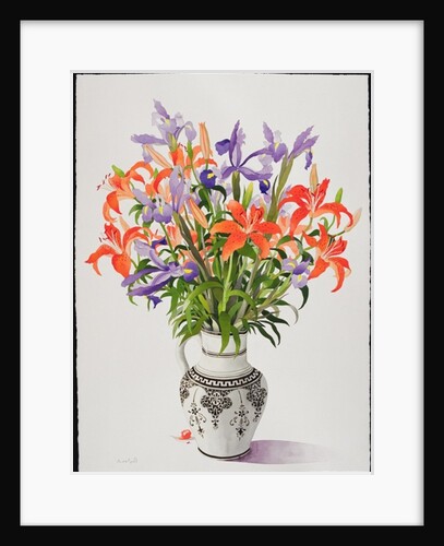 Flowers in a Black and White Jug by Christopher Ryland
