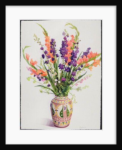 Larkspur and Gladioli in a Moroccan Vase by Christopher Ryland