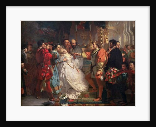 Claudio, deceived by Don John, accuses Hero by Marcus Stone