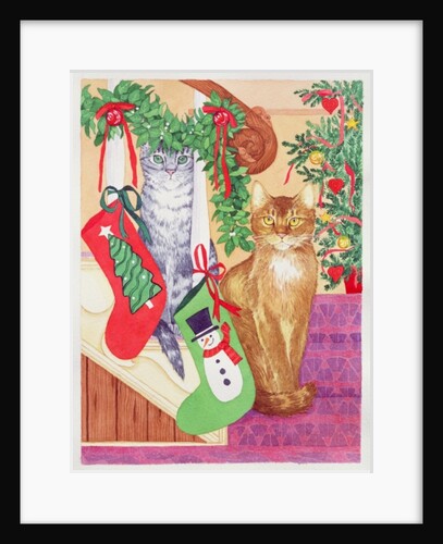 Cats on the stairs by Suzanne Bailey