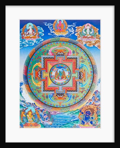Green Tara Mandala depicting the maternal protector from all dangers in the ocean of existence by School Nepalese