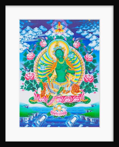Image depicting the green Tara, the maternal protector from all dangers in the ocean of existence by School Nepalese
