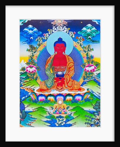 Image depicting Amitabha Buddha seated on a lotus by School Nepalese