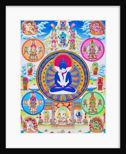 Image depicting Samantabhadra, together with his consort, symbolising unity with the absolute by School Nepalese